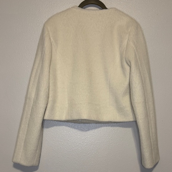 Lulu's Cream Teddy Cropped Button Jacket - Picture 4 of 6
